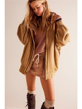 We The Free × Free People Through The Woods Oversized Zip Up Sweatshirt